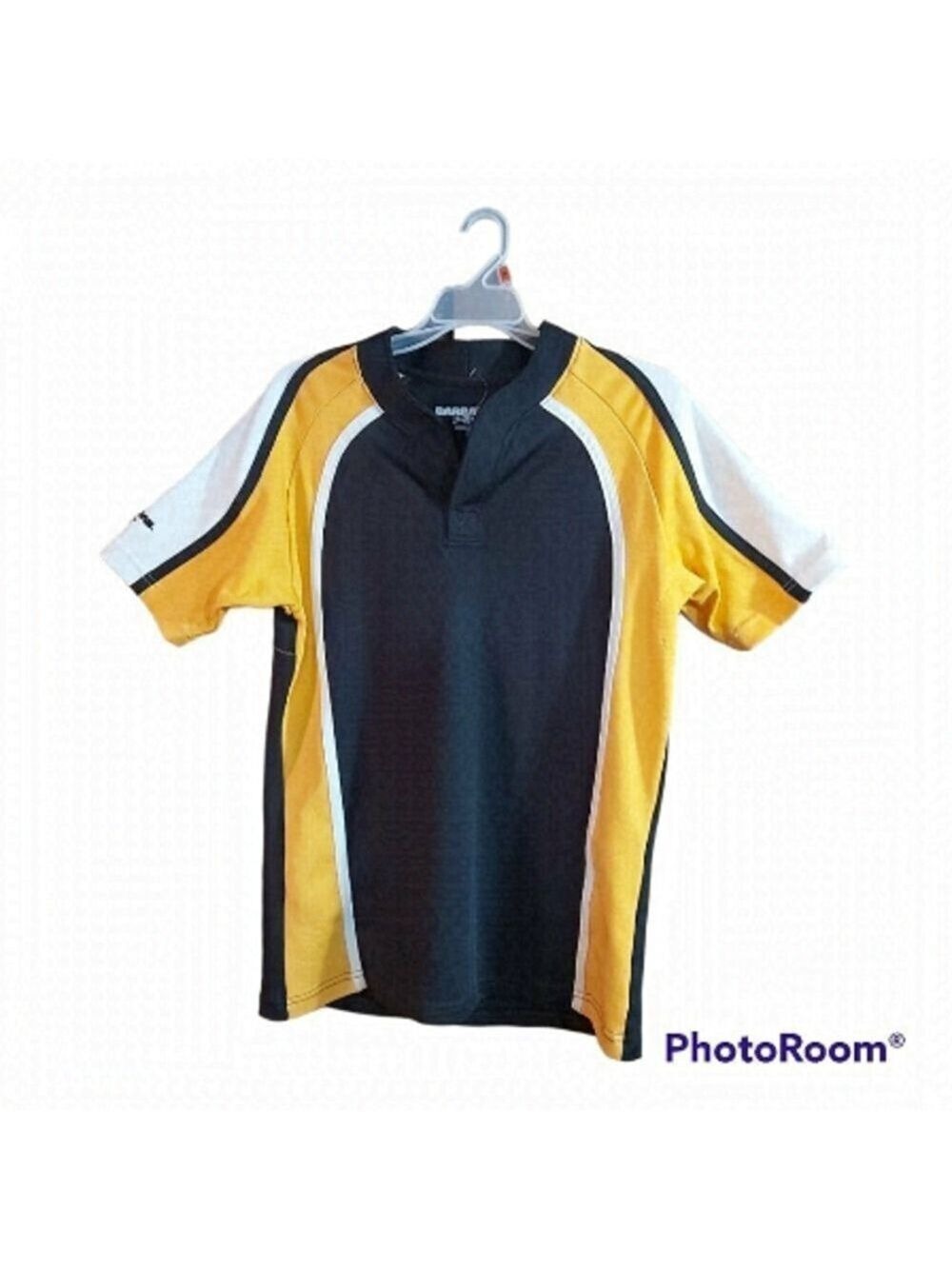 Barbarian Rugby Wear PRO-Fit Training Jersey Mens Large Black Gold Gym Shirt